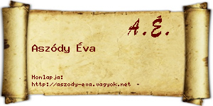 Aszódy Éva névjegykártya