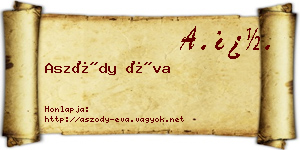 Aszódy Éva névjegykártya